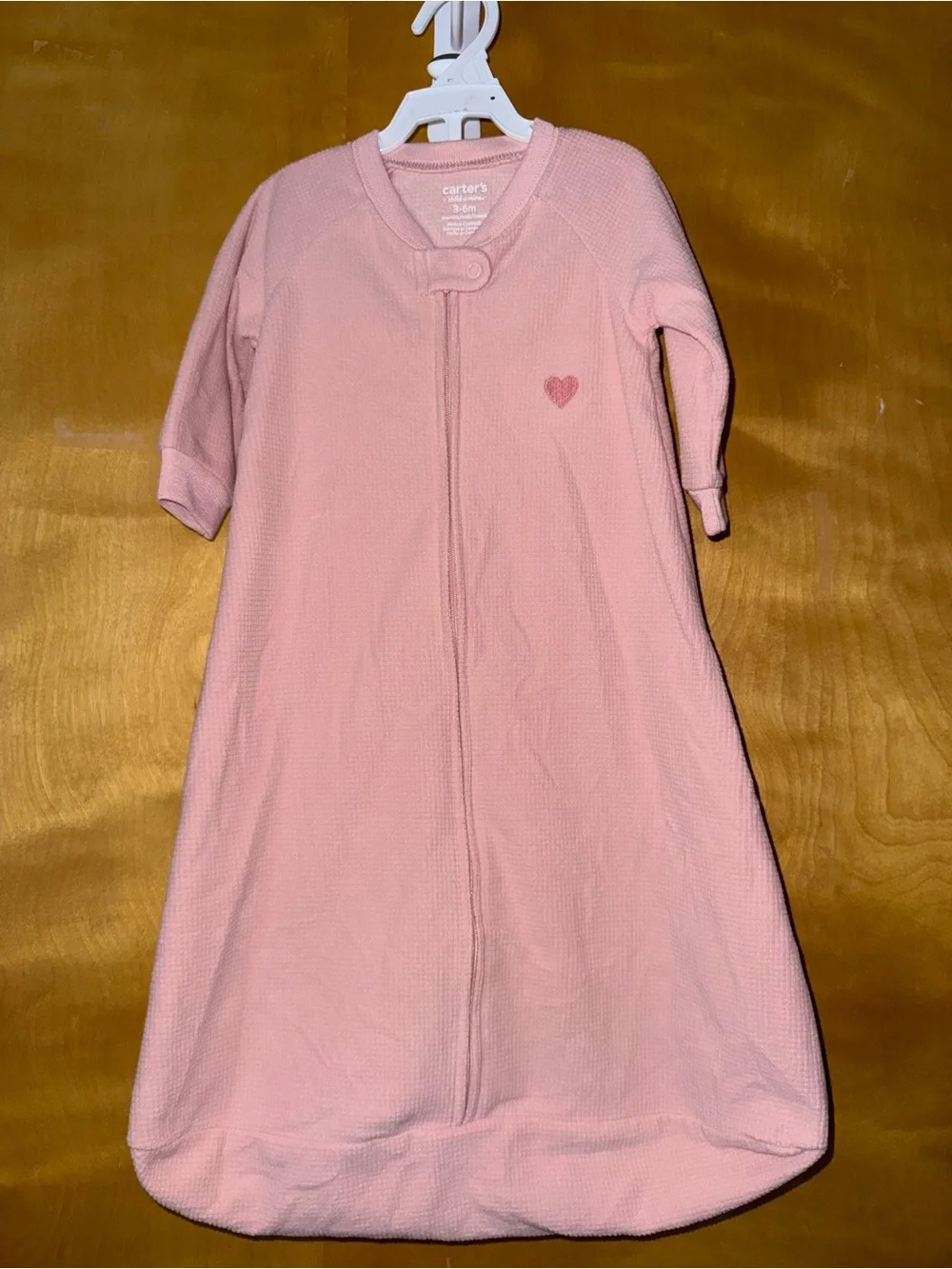 Carter's Light Pink Long Sleeve Sleep Sack with Heart Detail